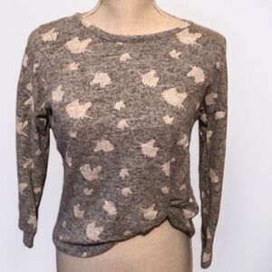 Nine 1 eight t shirt with hem knot, gray, med